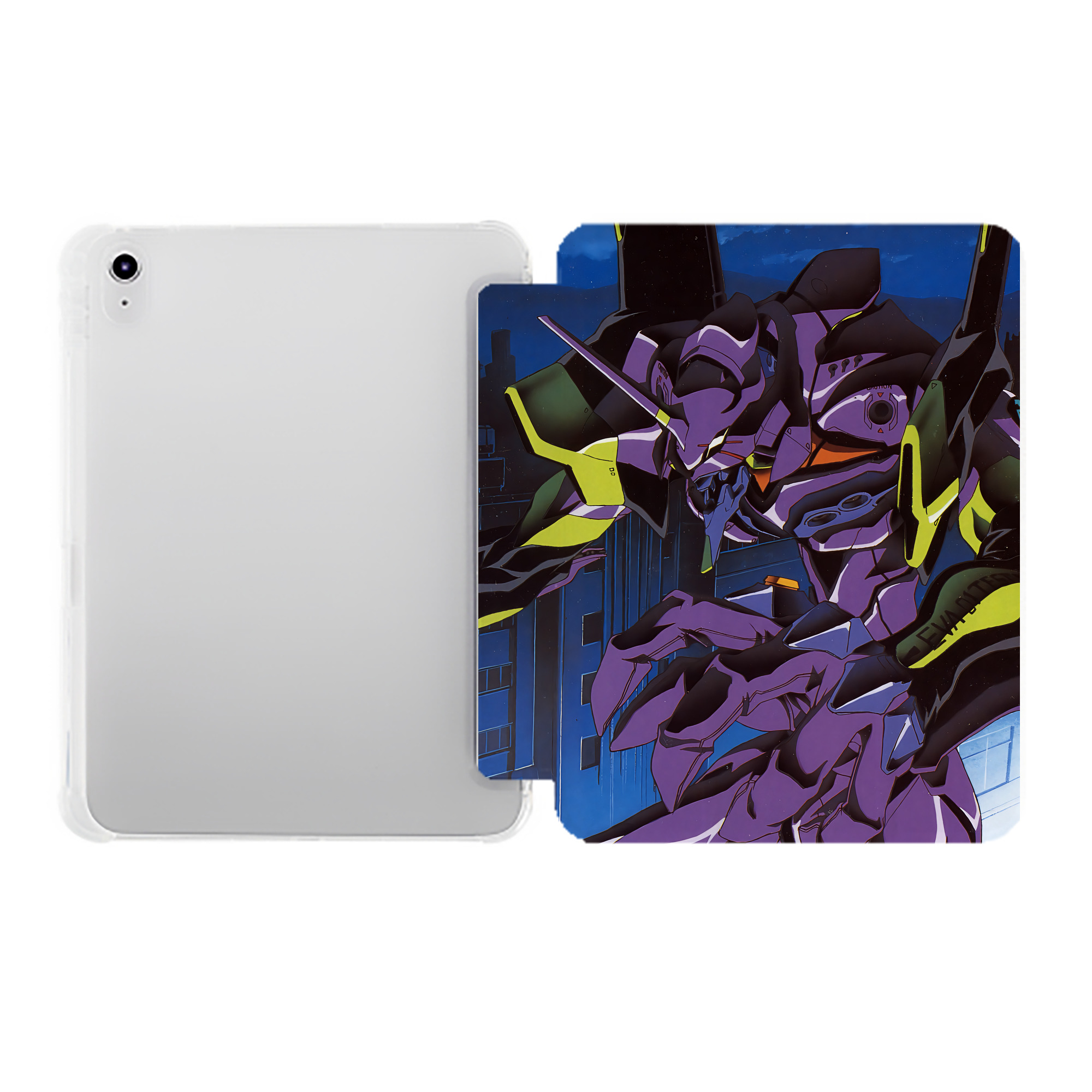 （画像用） EVA 新世紀エヴァンゲリオン IPad ケース ペン収納付き 三つ折りスタンド PUレザー×シリコン 対応機種9.5/10.5/10.9インチ